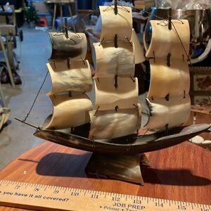Viking style ship made is shells